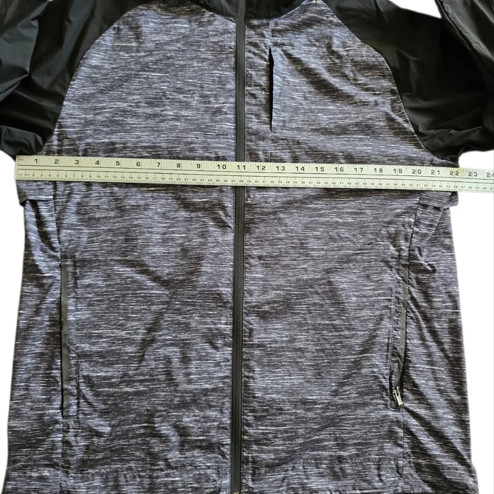 Lululemon Athletica Full Zip Black Gray Windbreaker Jacket Lightweight Men's L